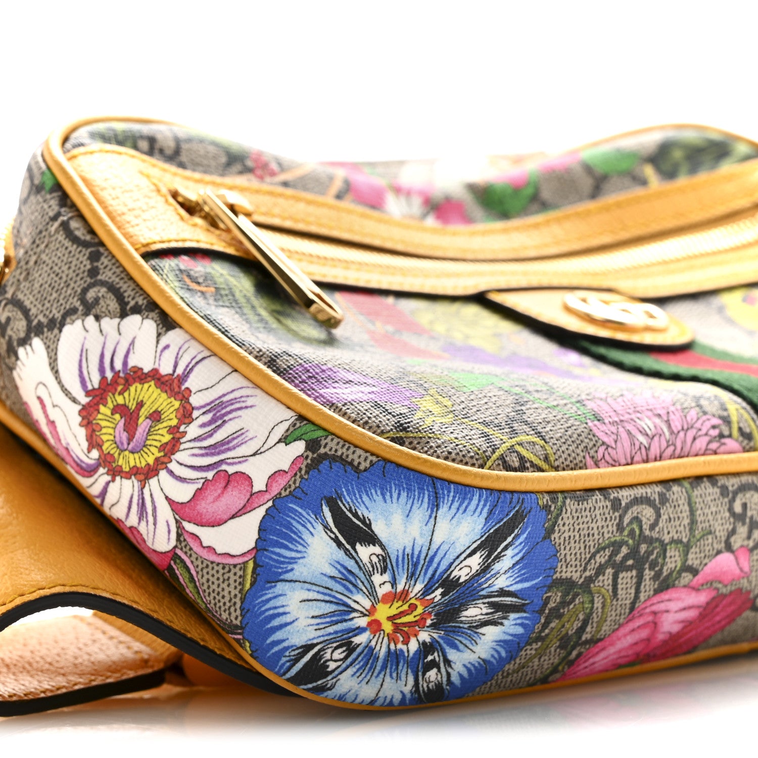 Gucci GG Supreme Monogram Flora Medium Ophidia Belt Bag Beige Multicolor Crop 9 of 13