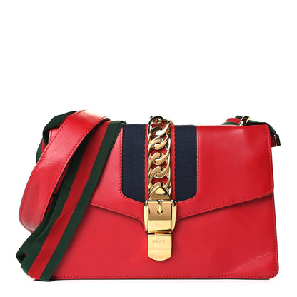 Gucci Calfskin Small Sylvie Shoulder Bag Hibiscus Red 1 of 7