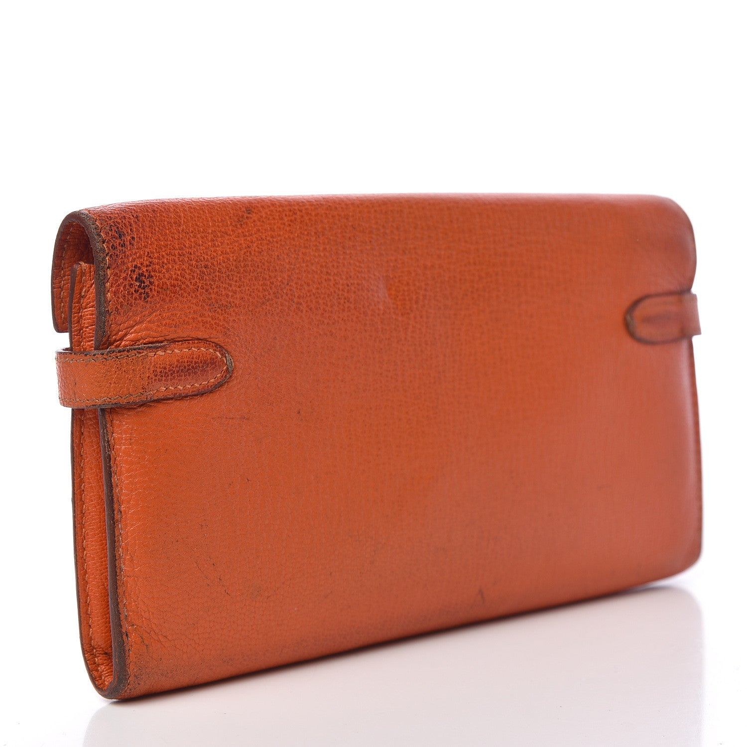 Hermes Chevre Mysore Kelly Longue Wallet Orange 3 of 22