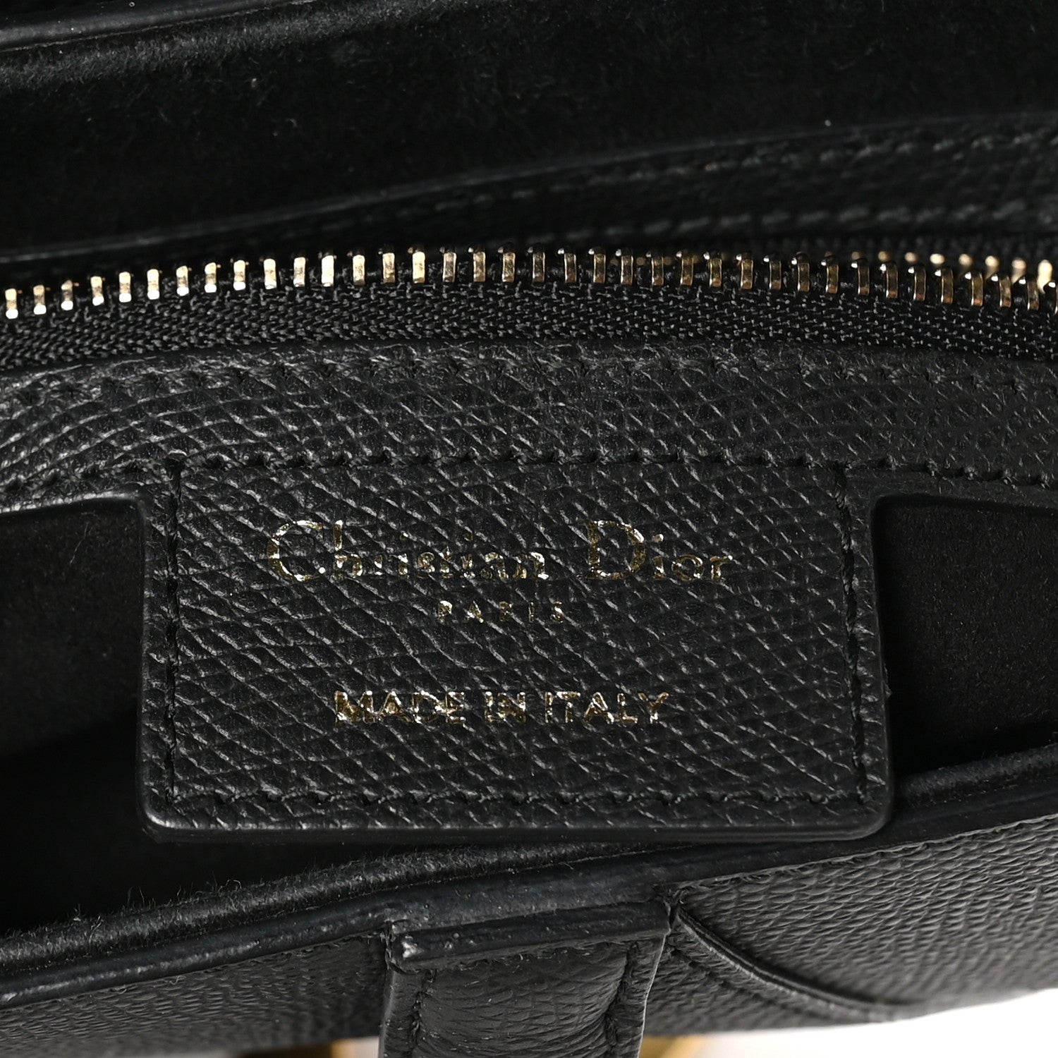 Christian Dior Grained Calfskin Saddle Bag Black 6 of 10