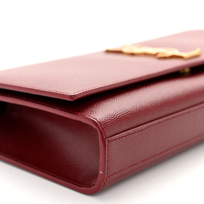 Saint Laurent SAINT LAURENT Grain De Poudre Classic Monogram Cassandre Clutch Dark Red 14 of 20