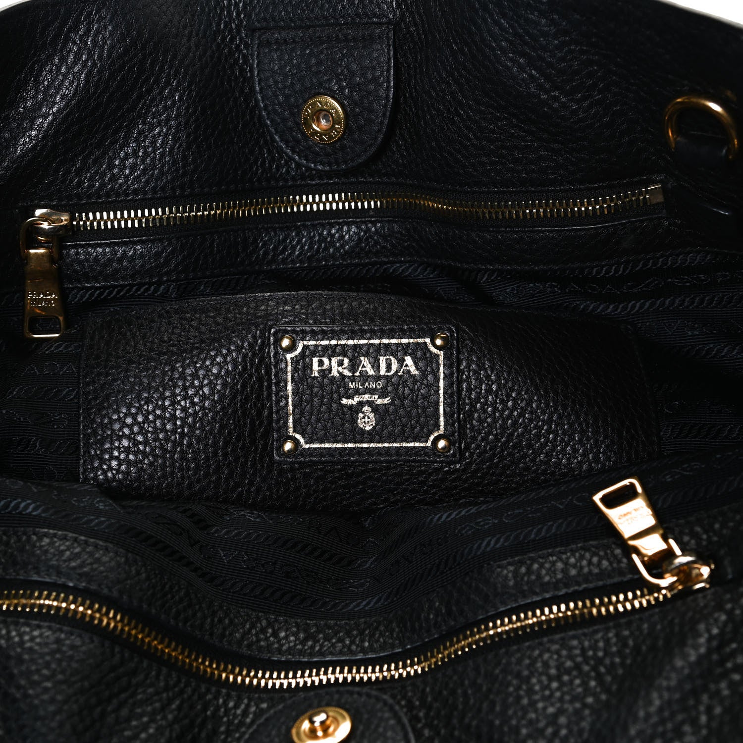 Prada Vitello Daino Tote Black 5 of 8