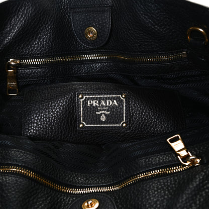 Prada Vitello Daino Tote Black 5 of 8