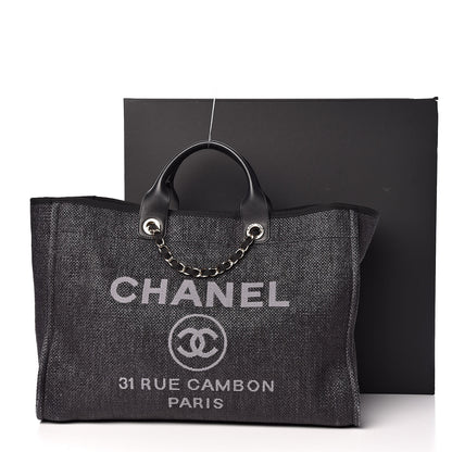 Chanel Woven Straw Raffia Large Deauville Tote Black 11 of 11