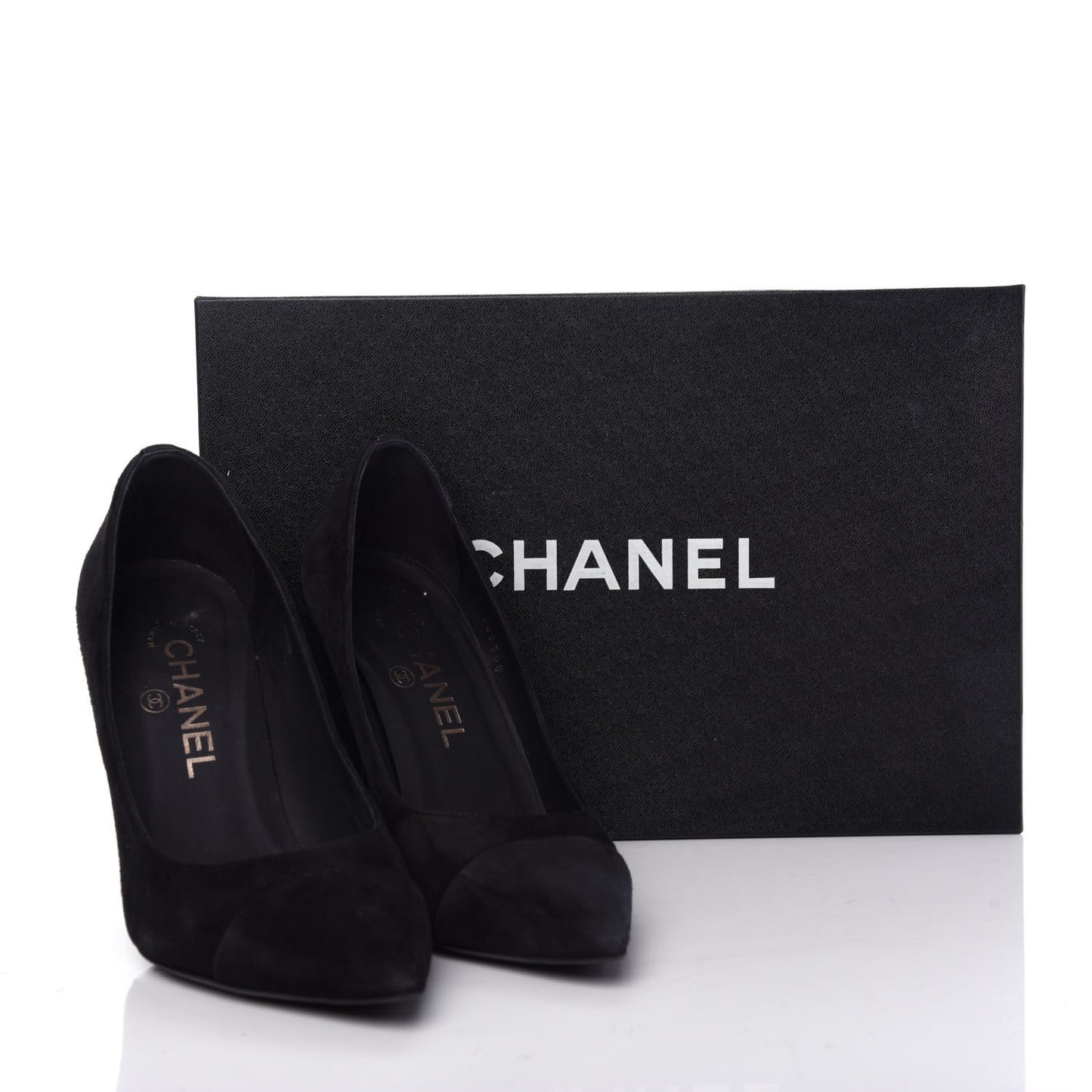 Suede Cap Toe CC Pumps 36.5 Black