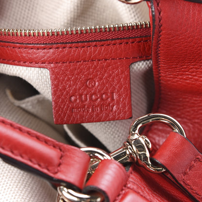 Gucci Pebbled Calfskin Small Soho Shoulder Bag Red 7 of 12
