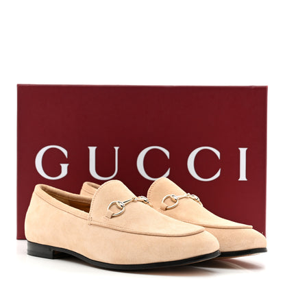 Gucci Suede Horsebit Womens Jordaan Loafers 39 Pink Sand 10 of 10