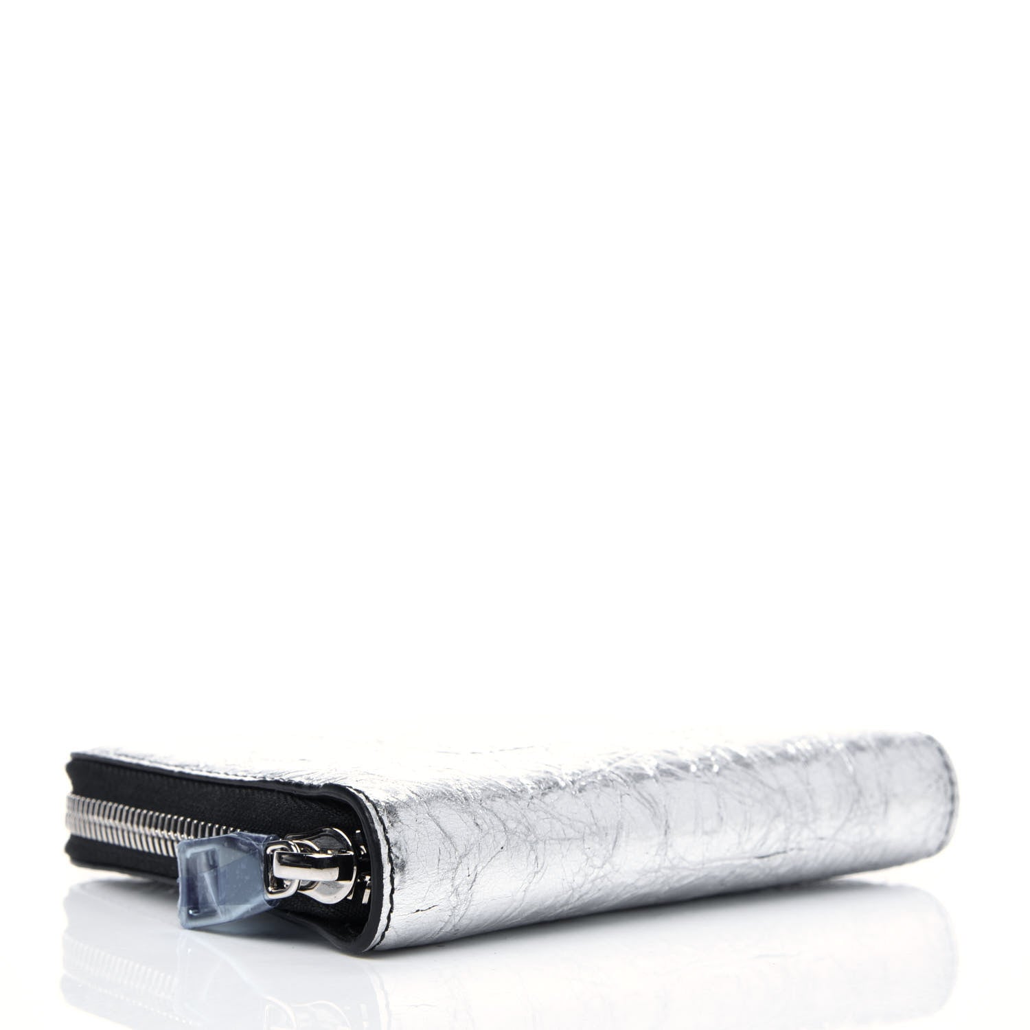 Proenza Schouler Metallic Crinkled Calfskin Zip Compact Wallet Silver 4 of 9