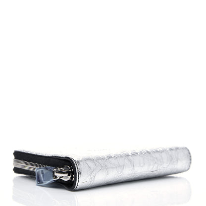 Proenza Schouler Metallic Crinkled Calfskin Zip Compact Wallet Silver 4 of 9