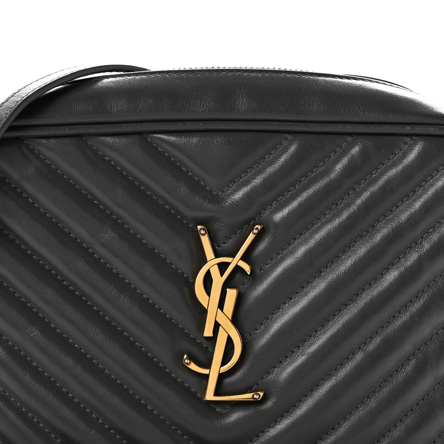 Saint Laurent Calfskin Matelasse Monogram Lou Camera Bag Dusty Grey 8 of 13