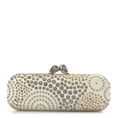 Alexander McQueen Nappa Studded Twin Skull Box Clutch Ivory 1 of 14