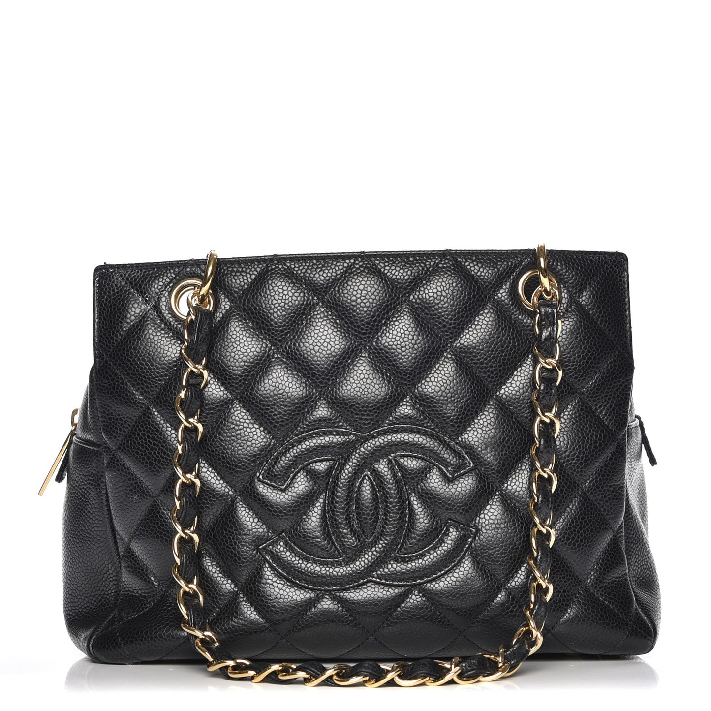 Caviar Quilted Petit Timeless Tote PTT Black
