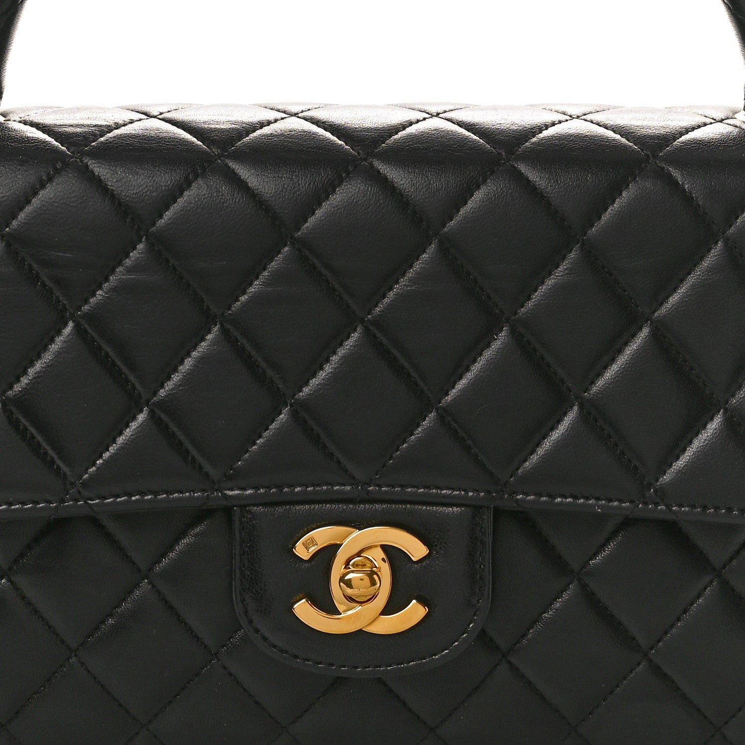 Chanel Lambskin Quilted Medium Rectangular Kelly Flap Bag Black 8 of 11