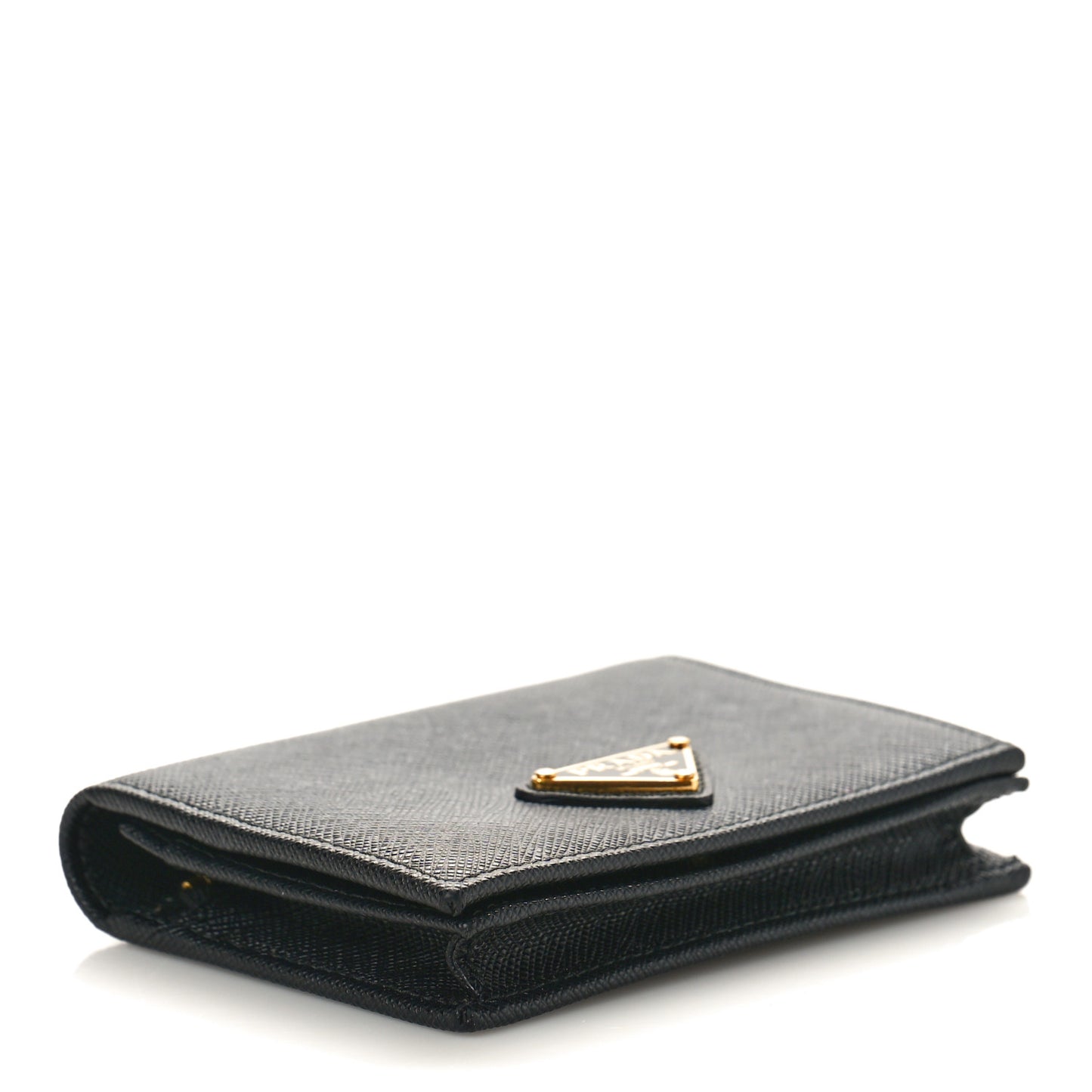Saffiano Triangle Bi-Fold Wallet Black