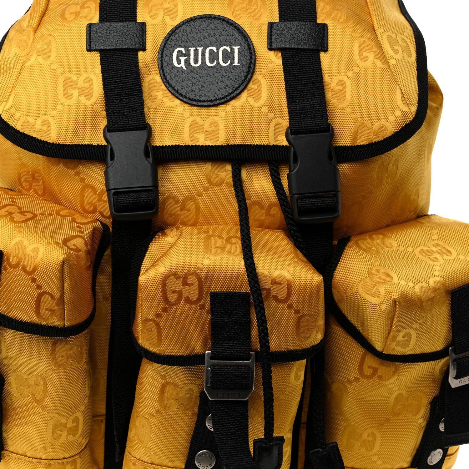 Gucci Econyl Nylon Monogram Off The Grid Utility Pocket Backpack Crop Black 8 of 10
