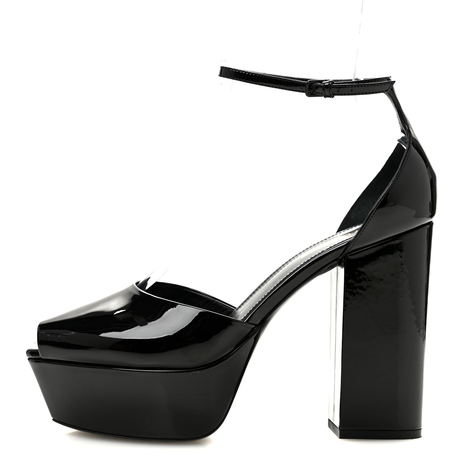 Saint Laurent Patent Farrah 80 Platform Sandals 40 Black 1 of 10