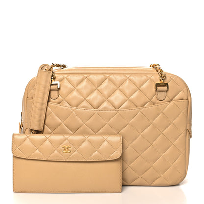 Chanel Lambskin Quilted Camera Case Beige 3 of 13