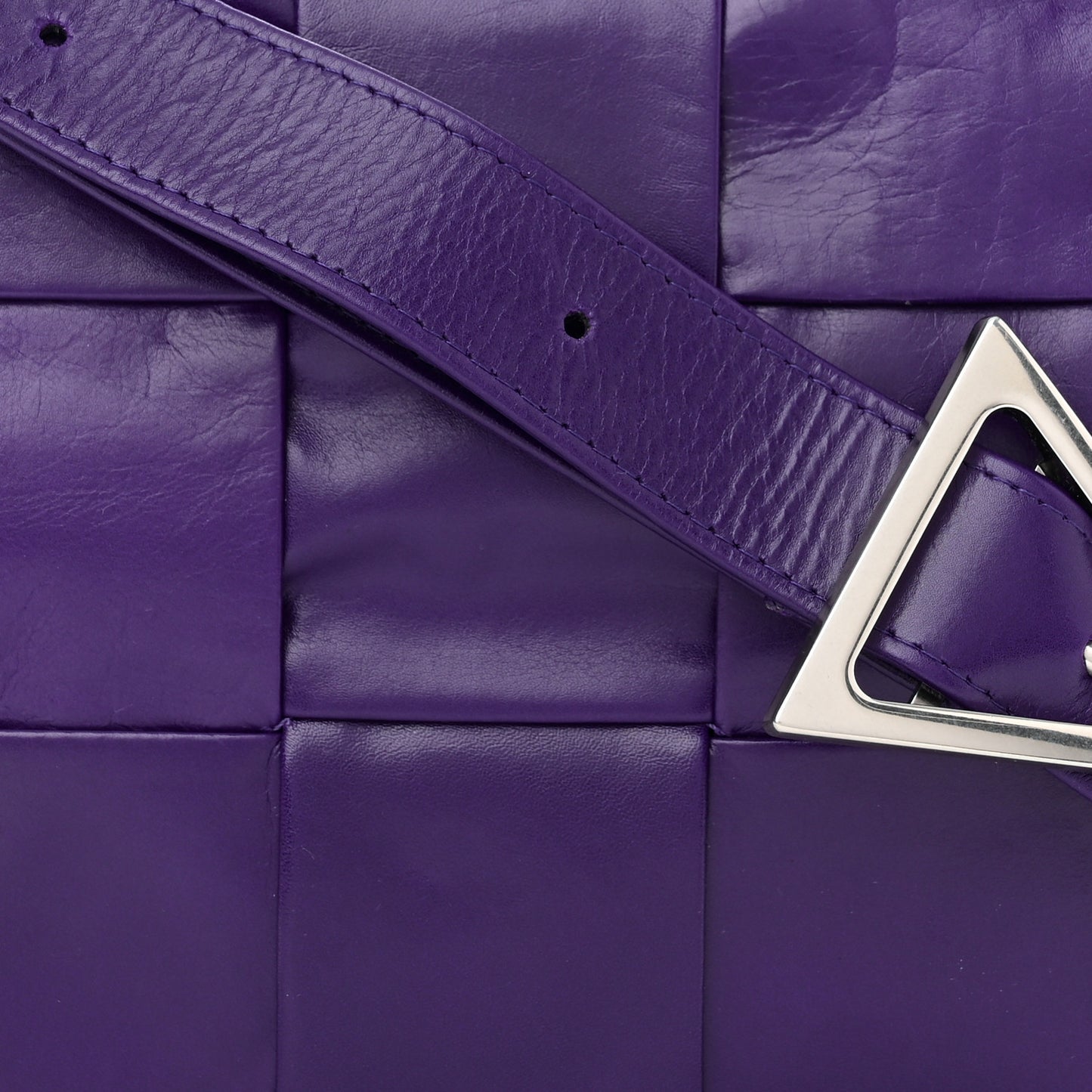 Paper Calfskin Maxi Intreccio Cassette Crossbody Bag Purple