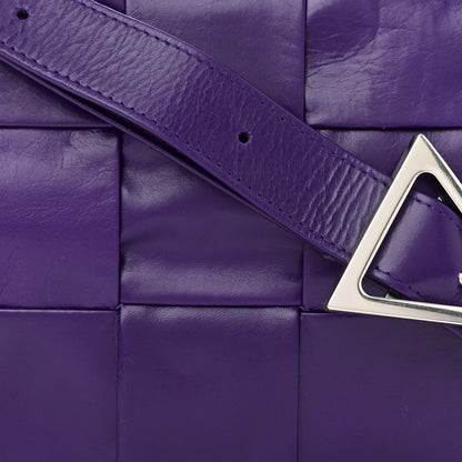Bottega Veneta Paper Calfskin Maxi Intreccio Cassette Crossbody Bag Purple 8 of 10
