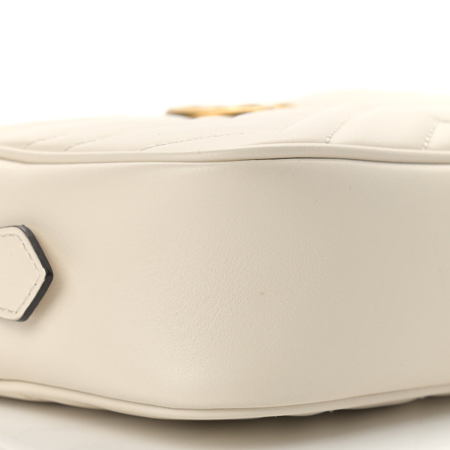 Calfskin Matelasse Mini GG Marmont Chain Shoulder Bag White