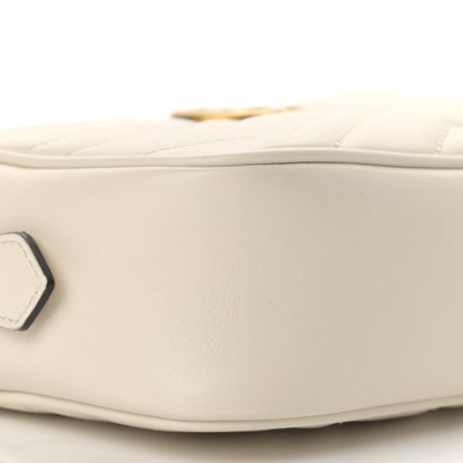 Gucci Calfskin Matelasse Mini GG Marmont Chain Shoulder Bag White 9 of 12