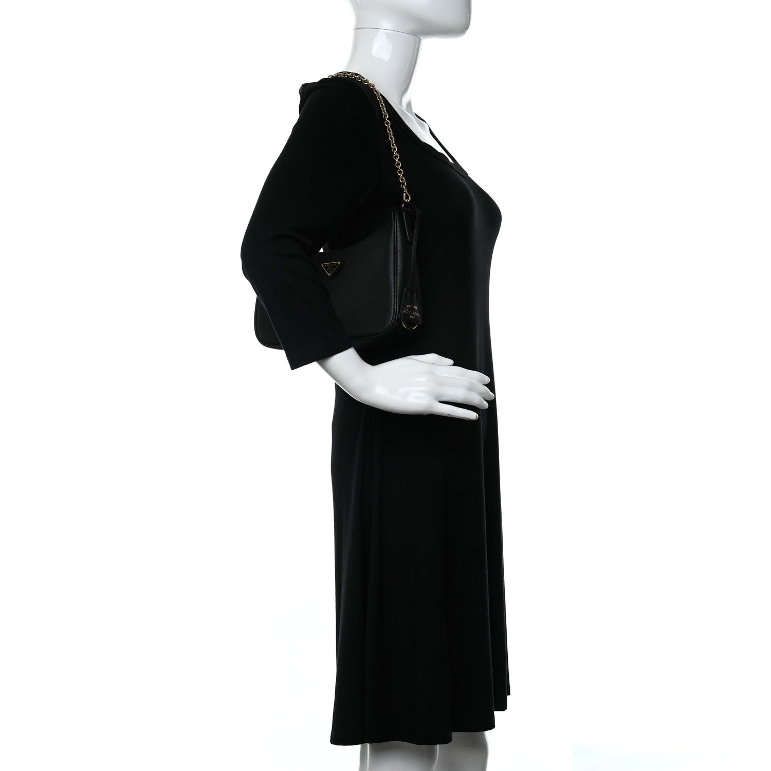 Prada Saffiano Lux Re-Edition 2005 Shoulder Bag Black 2 of 7