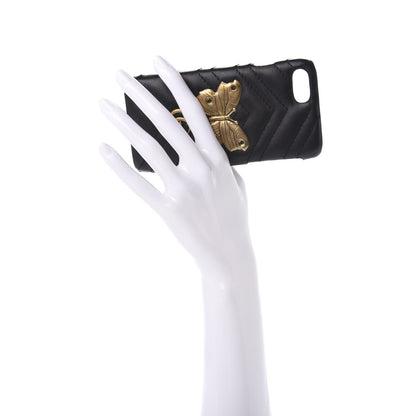 Gucci Calfskin Matelasse Animal Studs GG Marmont iPhone 7/8 Case Black 2 of 7