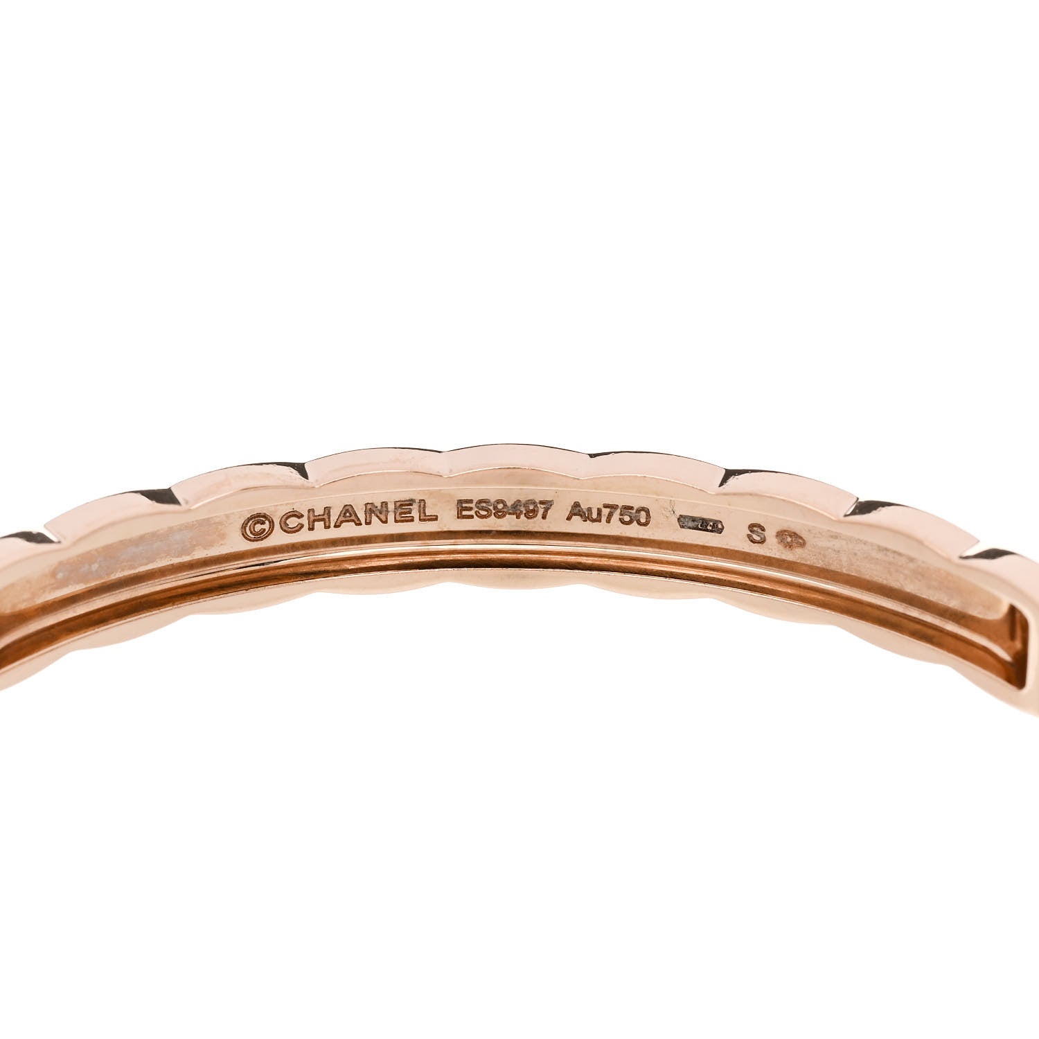 Chanel 18K Beige Gold Coco Crush Bangle Bracelet S 3 of 4