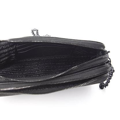 Prada Saffiano Shine Mini Crossbody Bag Black 5 of 10