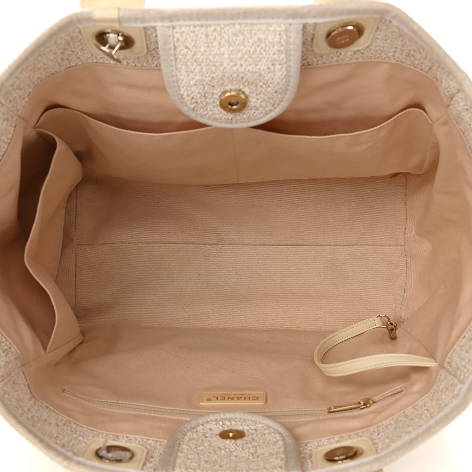 Chanel Lurex Boucle Medium Deauville Tote White 4 of 12