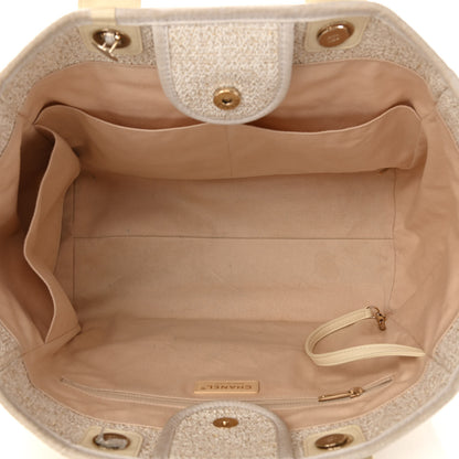 Chanel Lurex Boucle Medium Deauville Tote White 4 of 12