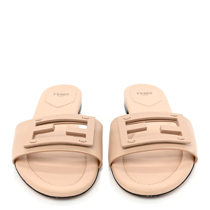 Fendi Vitello Cuoio Baguette Flat Slide Sandals 40 Poudre 2 of 13