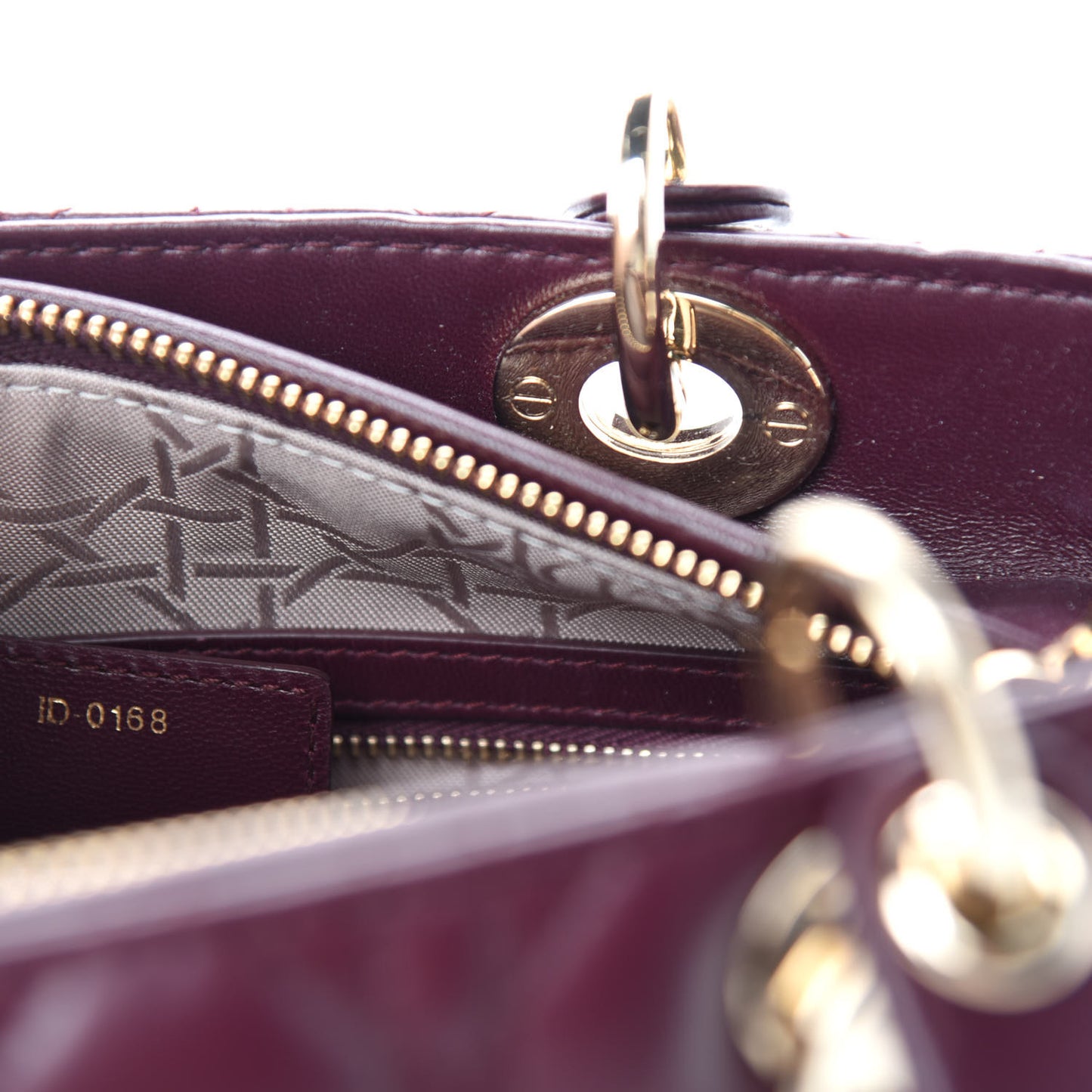 Lambskin Cannage Medium Lady Dior Burgundy