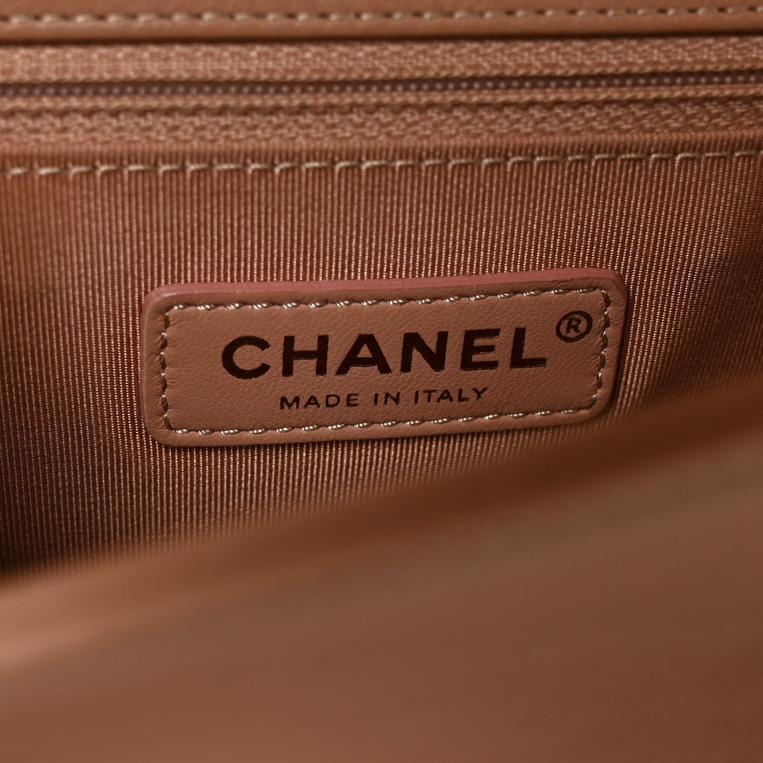 Chanel Grained Calfskin Quilted Large Label Click Flap Bag Beige 6 of 10