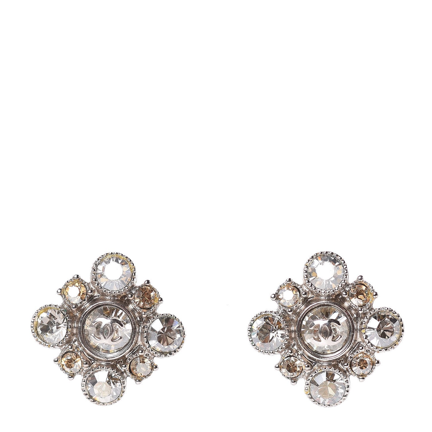Crystal CC Earrings Silver