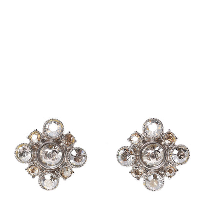 Chanel Crystal CC Earrings Silver 1 of 4