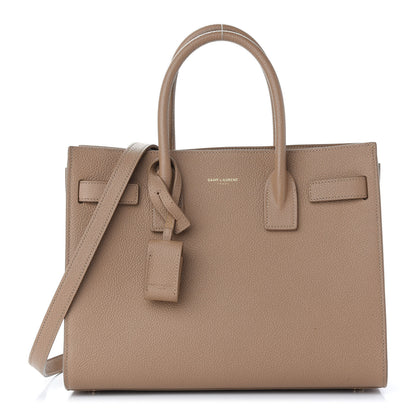 Saint Laurent Grained Calfskin Baby Sac De Jour Taupe 1 of 9