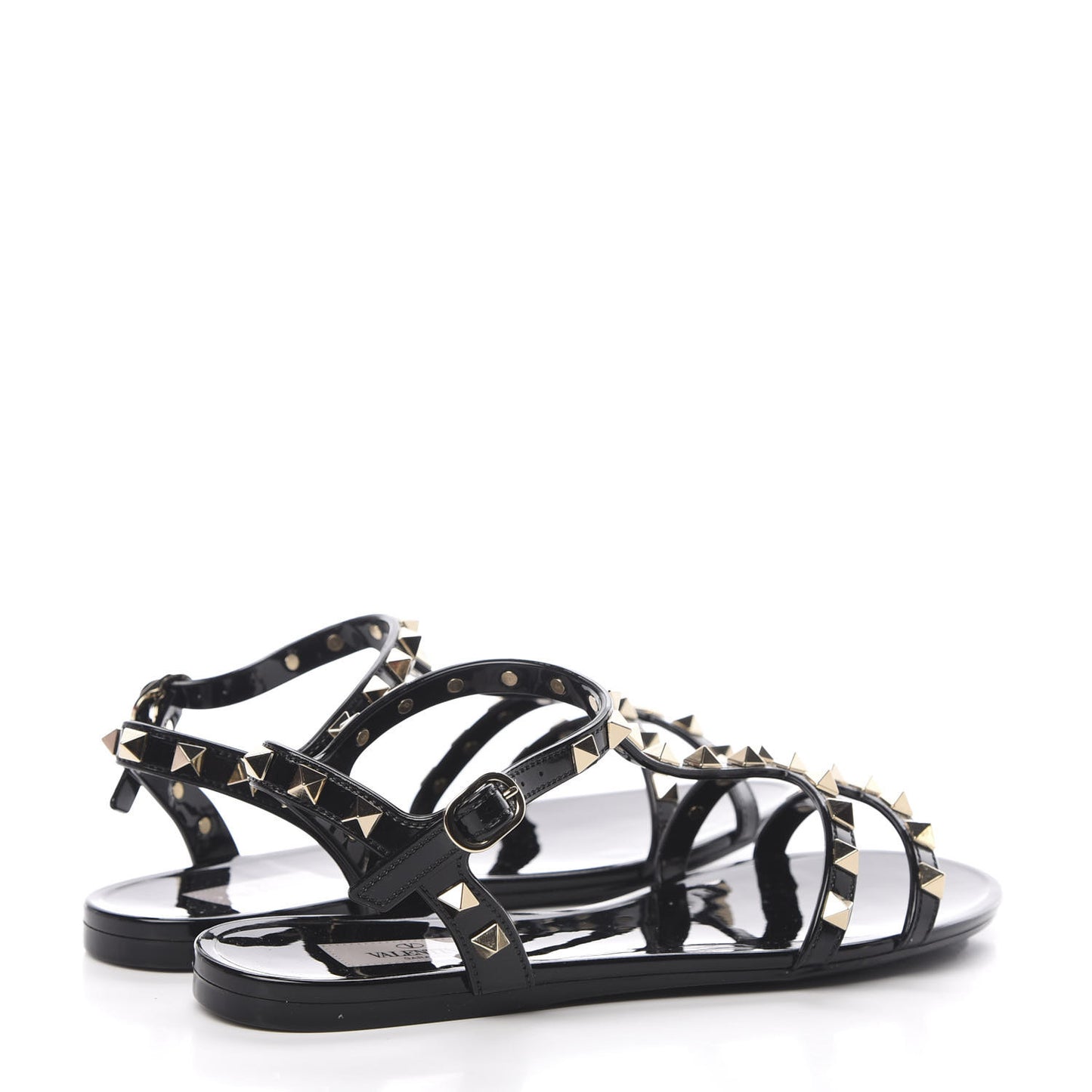 PVC Jelly Rockstud Caged Sandals 37 Black