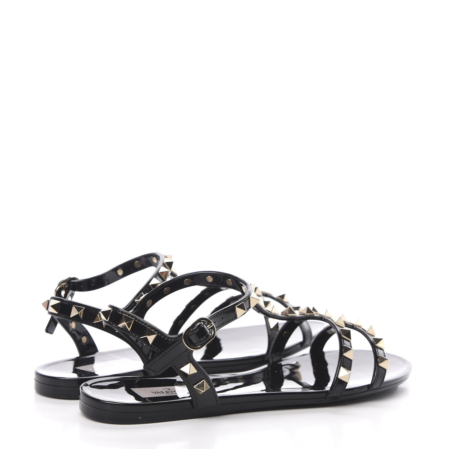 Valentino Garavani PVC Jelly Rockstud Caged Sandals 37 Black 4 of 8