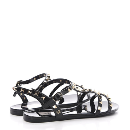 Valentino Garavani PVC Jelly Rockstud Caged Sandals 37 Black 4 of 8