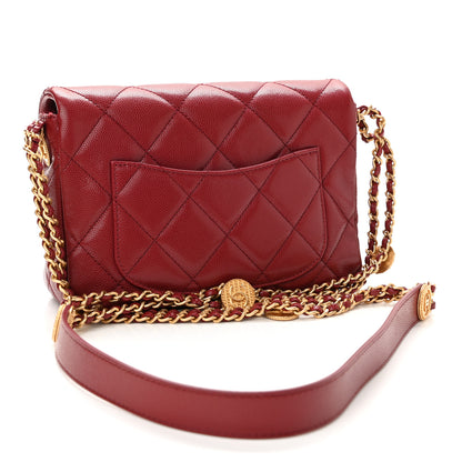 Chanel Caviar Quilted Small Twist Your Buttons Flap Burgundy 3 of 11