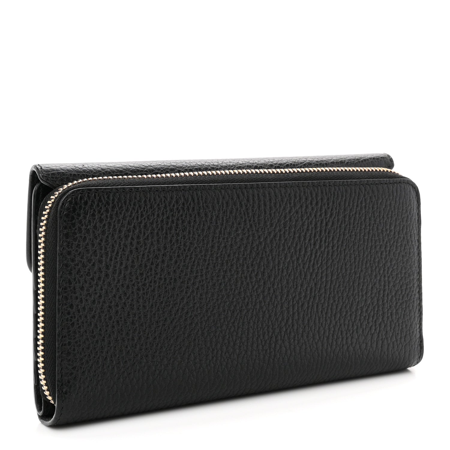 Gucci Dollar Calfskin Interlocking G Continental Wallet Black 3 of 8