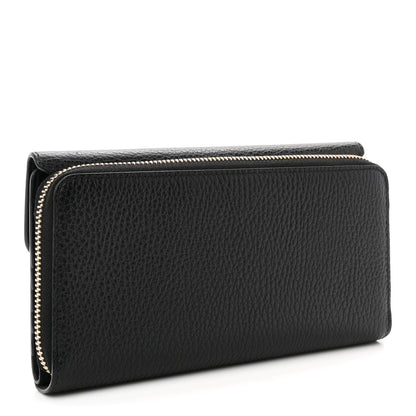 Gucci Dollar Calfskin Interlocking G Continental Wallet Black 3 of 8