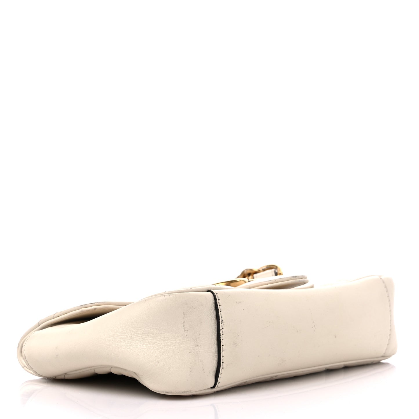Calfskin Matelasse Mini GG Marmont Shoulder Bag White