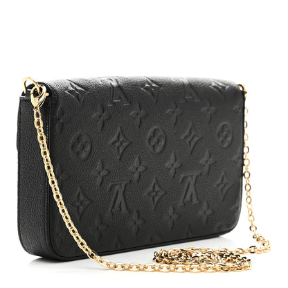 Louis Vuitton Empreinte Pochette Felicie Chain Wallet Black 3 of 12