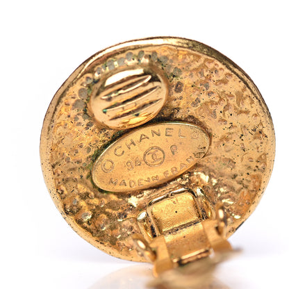 Chanel CC Button Clip On Earrings Gold 3 of 4