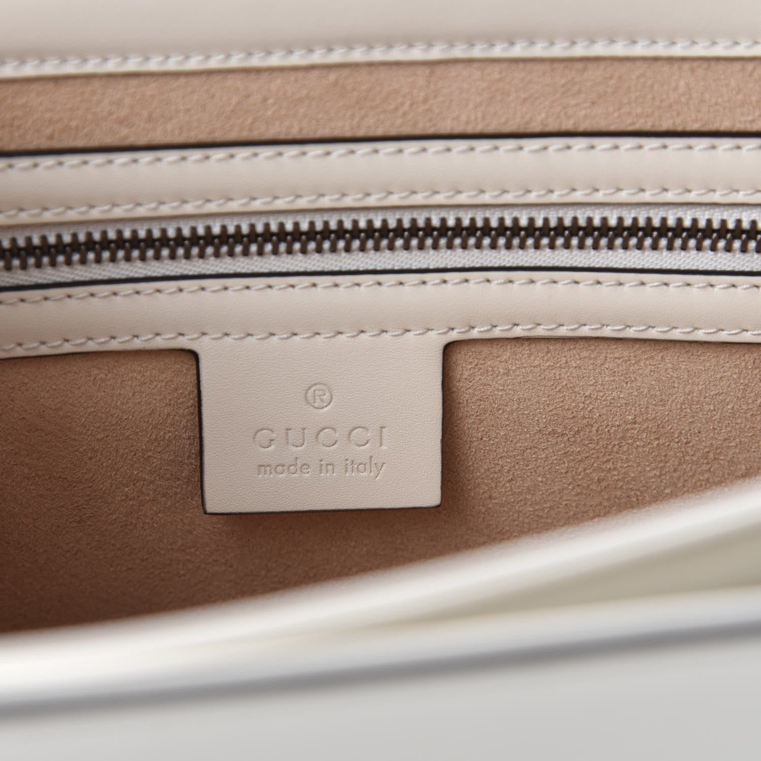 Gucci Calfskin Sylvie Web Small Queen Margaret Top Handle Bag White 8 of 10