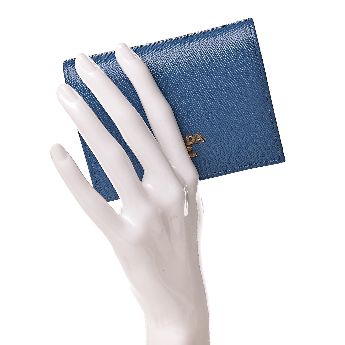 Saffiano Metal Bi-Fold Wallet Cobalto