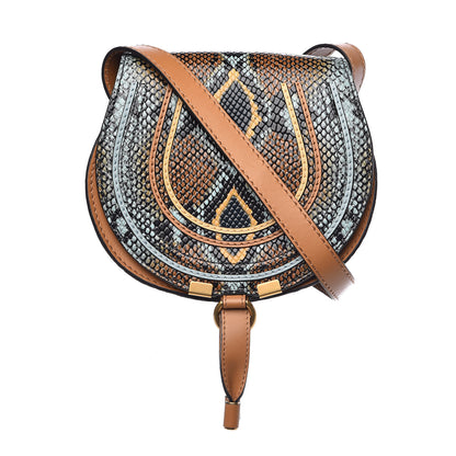 Chloe Python Calfskin Embossed Mini Marcie Round Crossbody Bag Multicolor 1 of 11