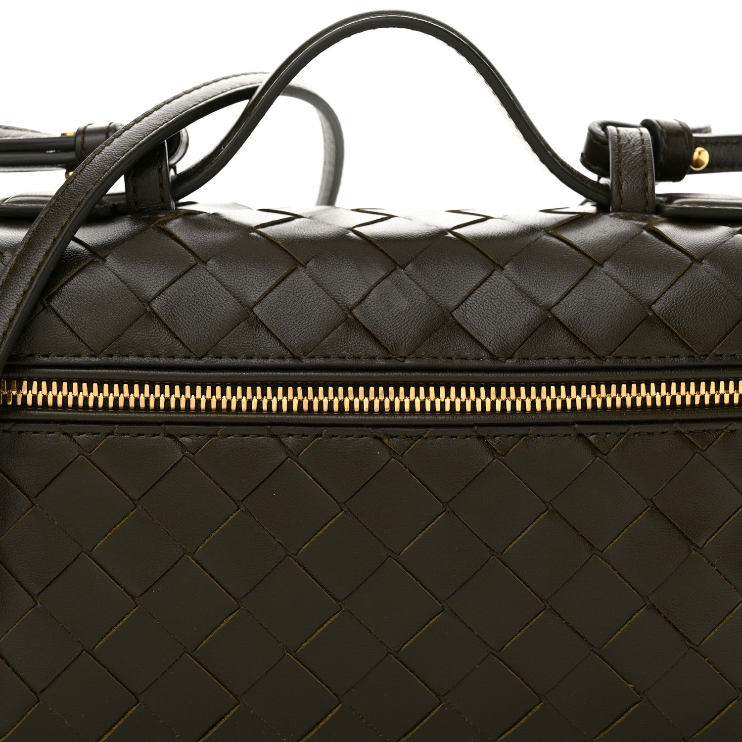 Bottega Veneta Calfskin Intrecciato Bang Bang Vanity Case Kaki 8 of 10